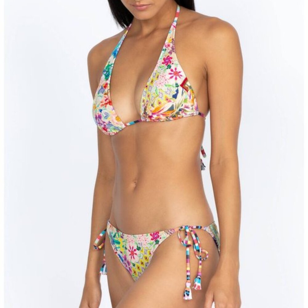 Johnny Was CA Locita Print Swimsuit Set - String Bikini Bottom & Top
